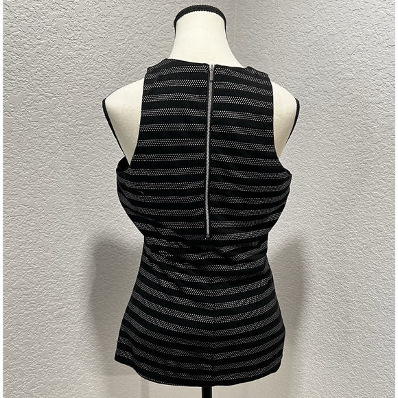 Vintage Cache Sleeveless High Neck Top Black Silver Studded Stripe Size M Y2K - Picture 3 of 7